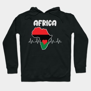 Africa, Heartbeat, Black History, African American History Hoodie